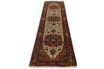 3x12 Ivory and Rust Anatolian Persian Rug