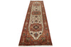 3x12 Ivory and Rust Anatolian Persian Rug