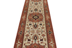3x12 Ivory and Rust Anatolian Persian Rug