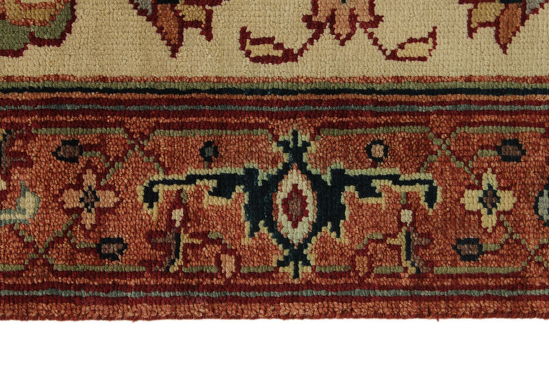 3x12 Ivory and Rust Anatolian Persian Rug