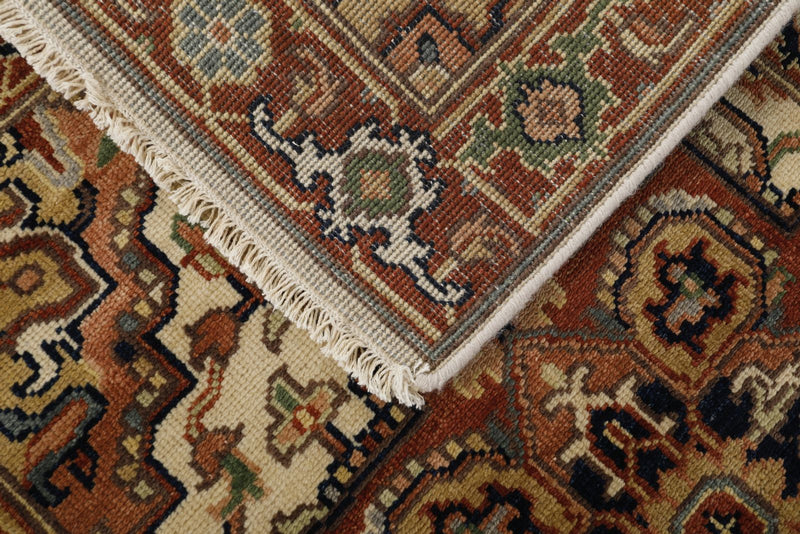 3x12 Ivory and Brown Turkish Persian Runner