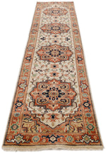 3x12 Ivory and Brown Turkish Persian Runner