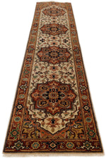 3x12 Ivory and Brown Turkish Persian Runner