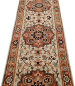3x12 Ivory and Brown Turkish Persian Runner
