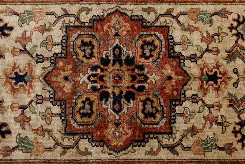 3x12 Ivory and Brown Turkish Persian Runner
