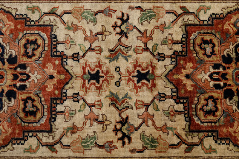 3x12 Ivory and Brown Turkish Persian Runner