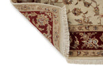 4x4 Ivory and Red Turkish Tribal Rug