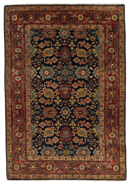 4x6 Black and Burgundy Persian Rug