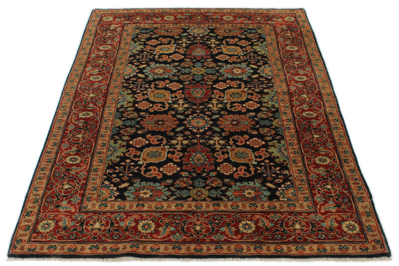 4x6 Black and Burgundy Persian Rug