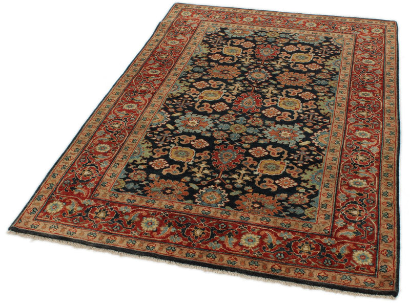 4x6 Black and Burgundy Persian Rug