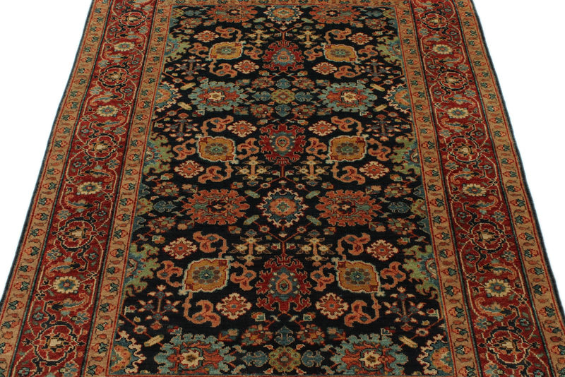 4x6 Black and Burgundy Persian Rug