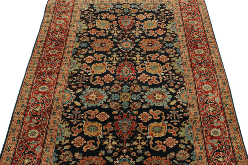 4x6 Black and Burgundy Persian Rug