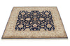 4x4 Black and Ivory Turkish Tribal Rug