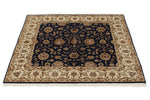 4x4 Black and Ivory Turkish Tribal Rug