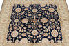 4x4 Black and Ivory Turkish Tribal Rug