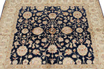 4x4 Black and Ivory Turkish Tribal Rug