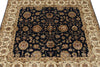 4x4 Black and Ivory Turkish Tribal Rug