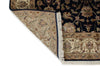 4x4 Black and Ivory Turkish Tribal Rug