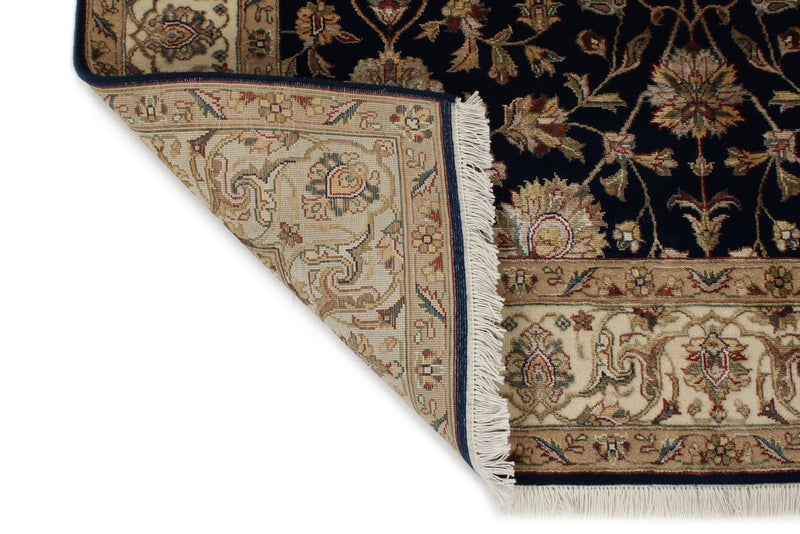 4x4 Black and Ivory Turkish Tribal Rug
