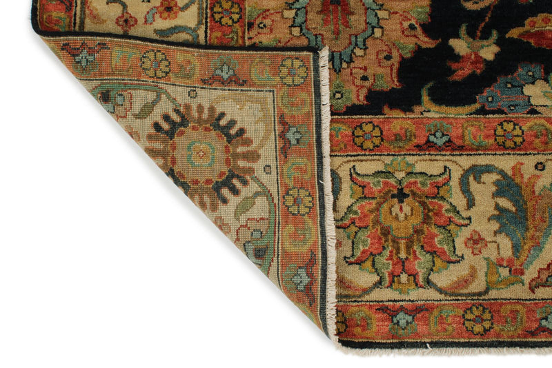 6x9 Charcoal and Ivory Persian Rug