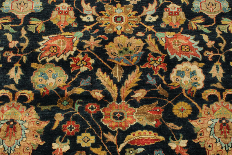 6x9 Charcoal and Ivory Persian Rug