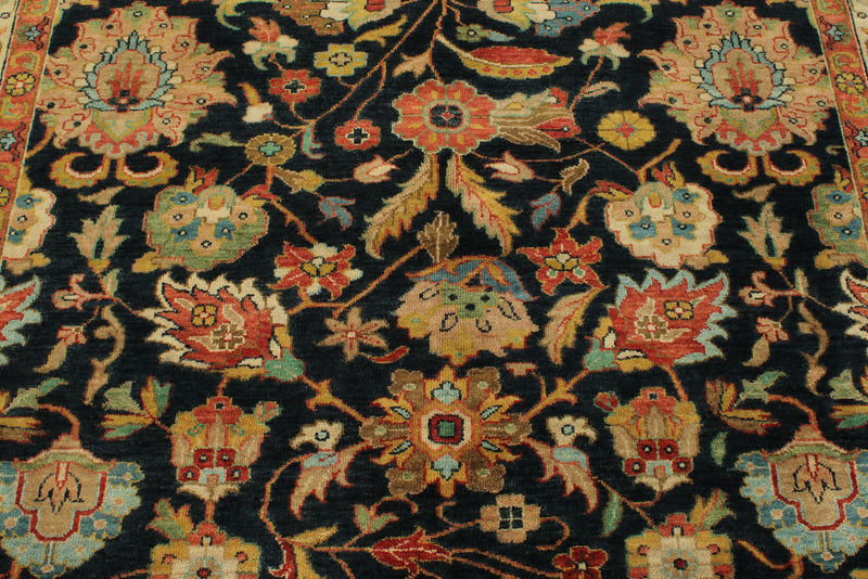 6x9 Charcoal and Ivory Persian Rug