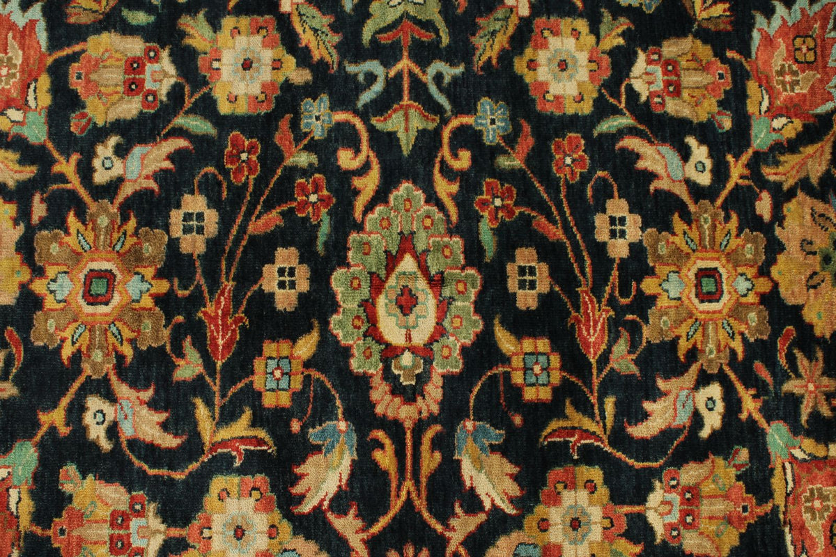 6x9 Charcoal and Ivory Persian Rug