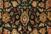 6x9 Charcoal and Ivory Persian Rug