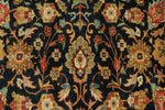 6x9 Charcoal and Ivory Persian Rug