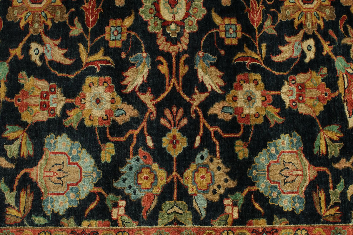 6x9 Charcoal and Ivory Persian Rug