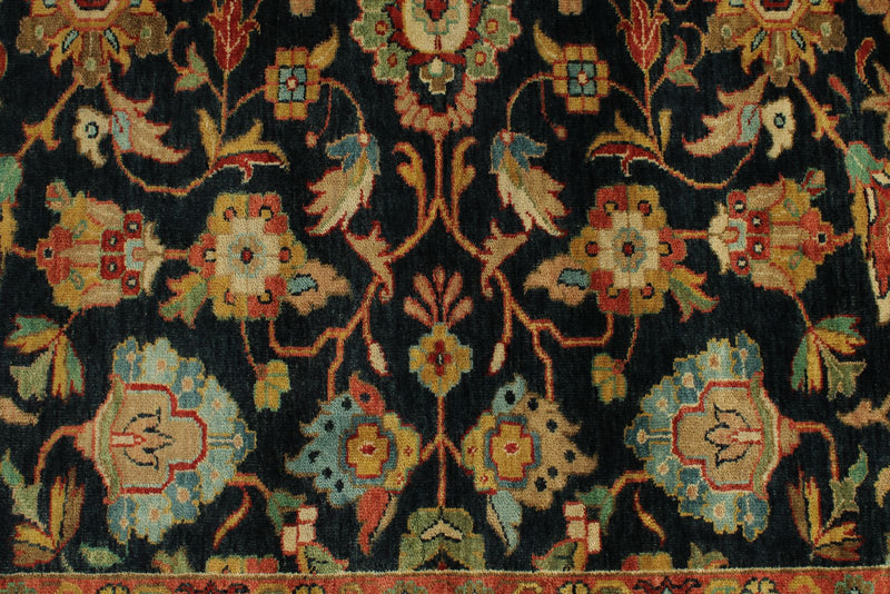 6x9 Charcoal and Ivory Persian Rug