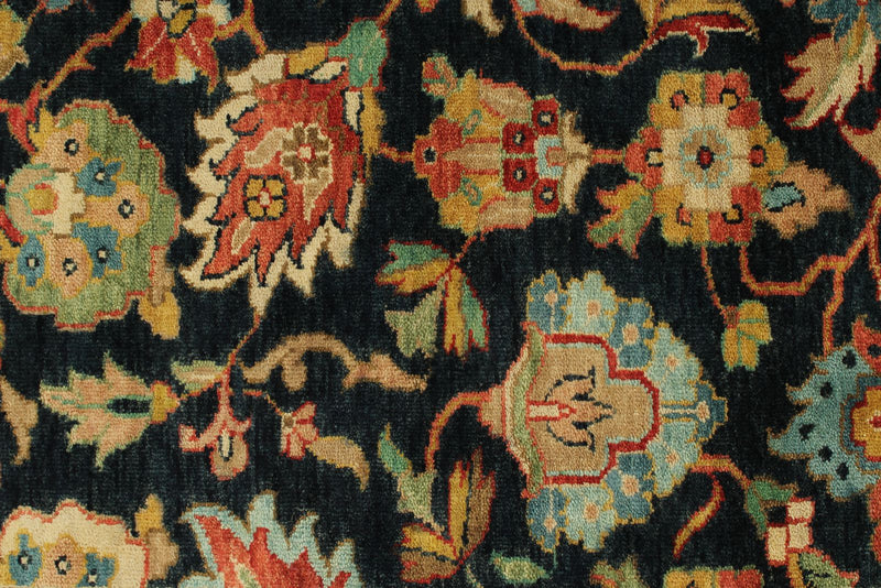6x9 Charcoal and Ivory Persian Rug
