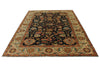 6x9 Charcoal and Ivory Persian Rug