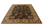 6x9 Charcoal and Ivory Persian Rug