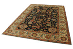 6x9 Charcoal and Ivory Persian Rug