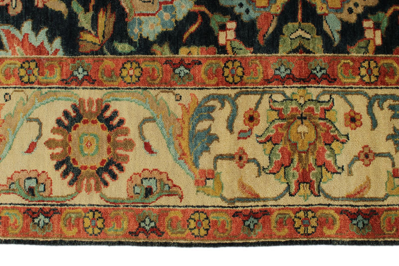 6x9 Charcoal and Ivory Persian Rug