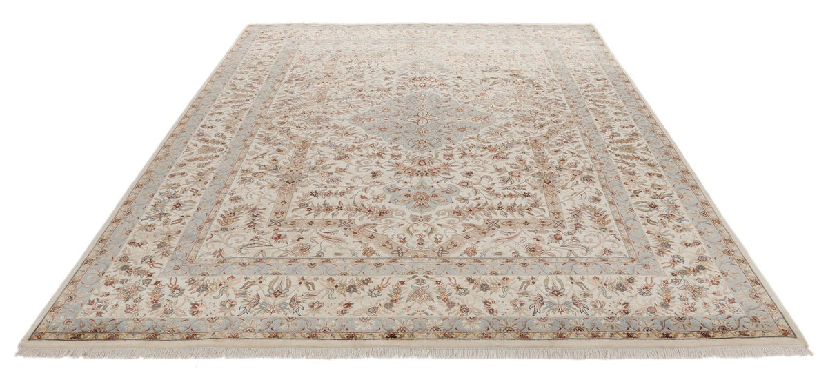 8x10 Ivory and Gray Turkish Tribal Rug