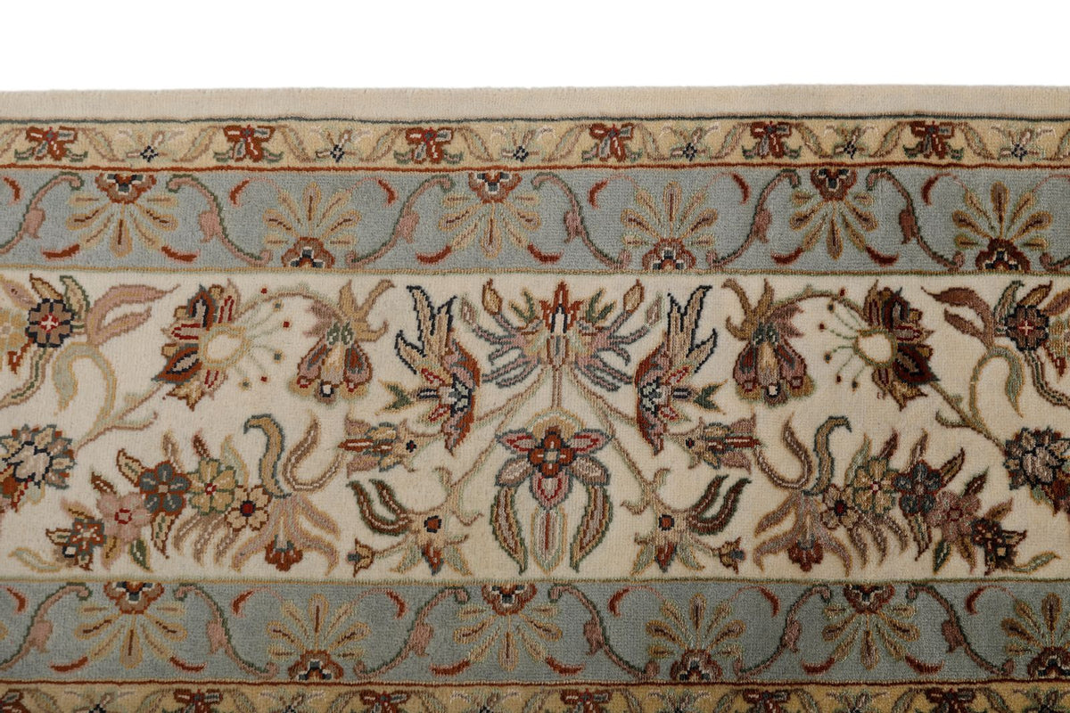 8x10 Ivory and Gray Turkish Tribal Rug