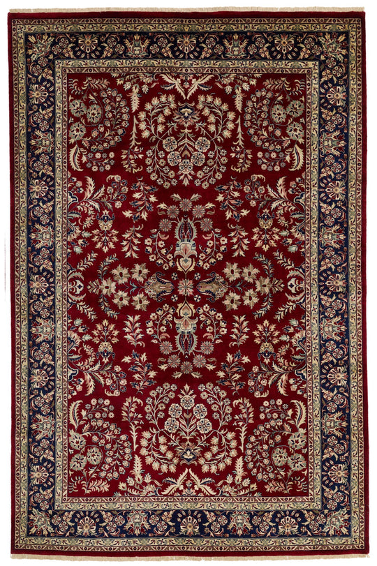 6x9 Burgundy and Navy Persian Rug