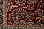 6x9 Burgundy and Navy Persian Rug