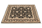 4x4 Black and Ivory Turkish Tribal Rug