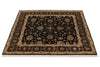 4x4 Black and Ivory Turkish Tribal Rug