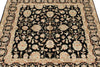 4x4 Black and Ivory Turkish Tribal Rug