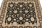 4x4 Black and Ivory Turkish Tribal Rug