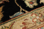 4x4 Black and Ivory Turkish Tribal Rug