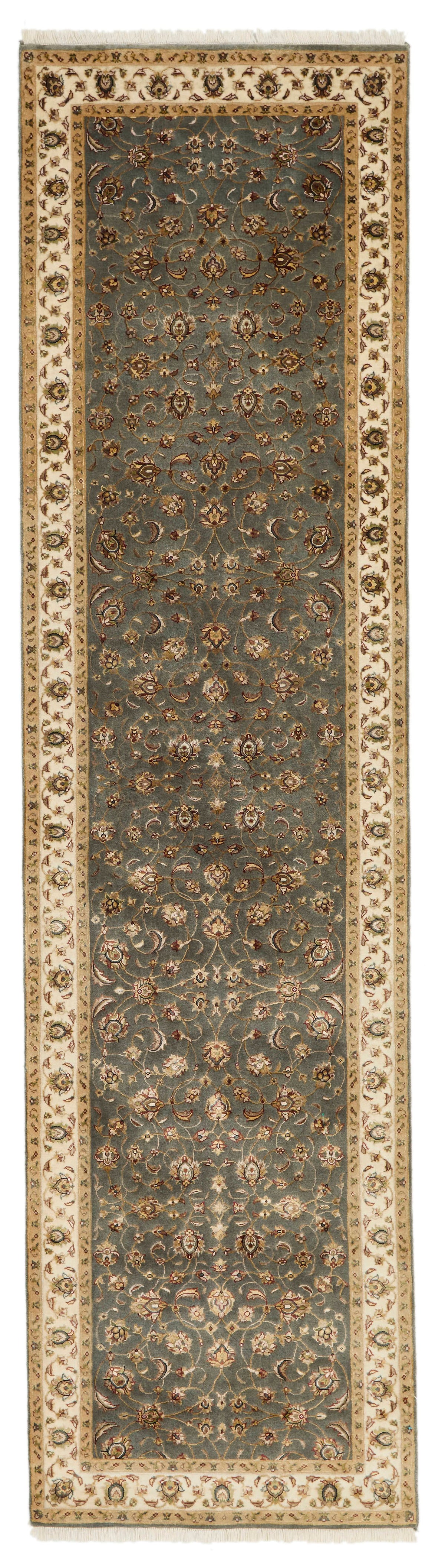 3x10 Gray and Ivory Turkish Tribal Runner