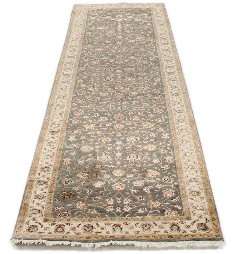 3x10 Gray and Ivory Turkish Tribal Runner