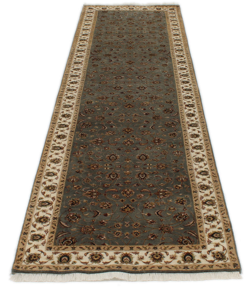 3x10 Gray and Ivory Turkish Tribal Runner