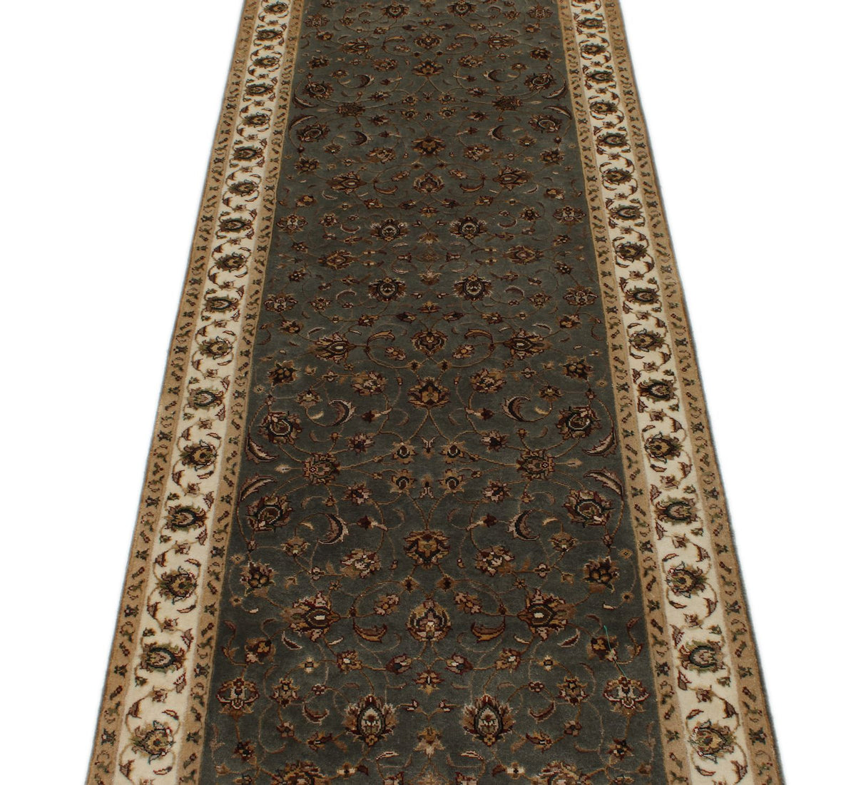 3x10 Gray and Ivory Turkish Tribal Runner