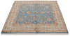 4x4 Blue and Ivory Turkish Tribal Rug